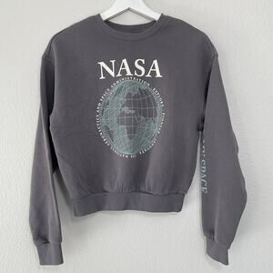 H&M Divided Women's NASA Space Gray Longsleeve Pullover Sweater Size Small